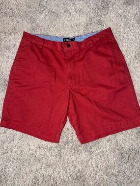 Chaps Red Flat Front Men's Shorts preppy golf casual colorful men’s 36 GUC